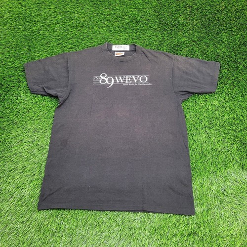 Vintage 80s New-Hampshire WEVO 89.1 FM Shirt Womens L/XL 21x27 Black