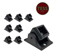 8 Pieces Premium Aluminum 1/2in Iron Baluster Swivel Shoes with Screws, Black