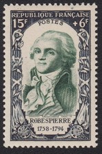révolution 1789 FR Robespierre célébrité XVIIIe S n°871 Y&T 15+6F 1950 Tmbr neuf