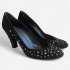 Stuart Weitzman Women’s Black Suede Studded Round Toe Slip-On Pumps US 9 — photo 1