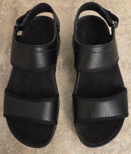 FitFlop Womens Black F-Mode Go Adjustable Wedge Strappy Sandals Size 7