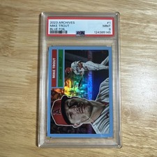 2023 Mike Trout PSA 9 Topps Archives /25 Blue Foil #1 Low Pop Angels