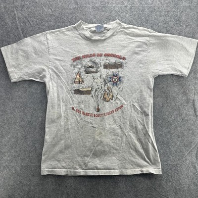 Vintage H Roe Bartle Scout Reservation Shirt Mens Large Osceola Camp Tee 90s