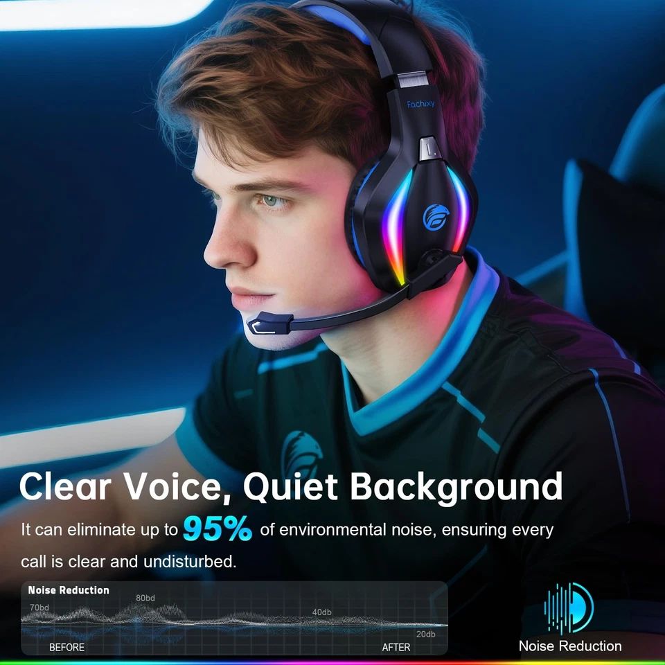 FC-100 Wireless Gaming Headset for PS5, PS4, PC - Gaming headphones with Loss... - Image 3 of 4