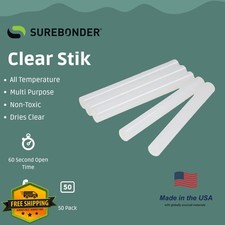 Surebonder Full Size Hot Glue Sticks 50 Pack Clear 4in Multi-Temp 0.40 per gallon