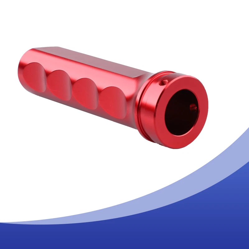 RED Chrome Aluminum Car Handle Hand Brake Sleeve Universal Fitment Cover Foto 3 de 4