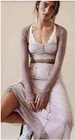 NWT Free People XS SHAPE OF YOU LACE SKIRT Pink 124992