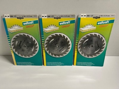 3 x Wolfcraft Hartmetall HM Kreissägeblatt Kreissägeblätter 140 x 12,75 x 2,4 mm