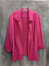 Alia Pink Open Front Blazer Jacket Women's L 3/4 Sleeve Business Casual
