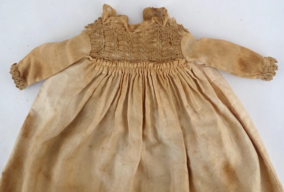 Antiguo vestido hecho a mano de 5 piezas enagua pantalón bisque o muñecas con cabeza de China Foto 3 de 4
