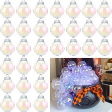 30 PCS Christmas Tree Clear Ball Plastic Fillable Sphere Ornament Clear Baubles