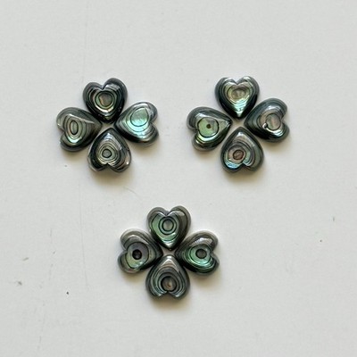10MM Abalone Heart Shell Natural Cabochons for Jewelry Making