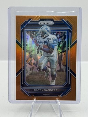 Barry Sanders Orange Prizm 015/249 2022 Panini Prizm #102 Detroit Lions