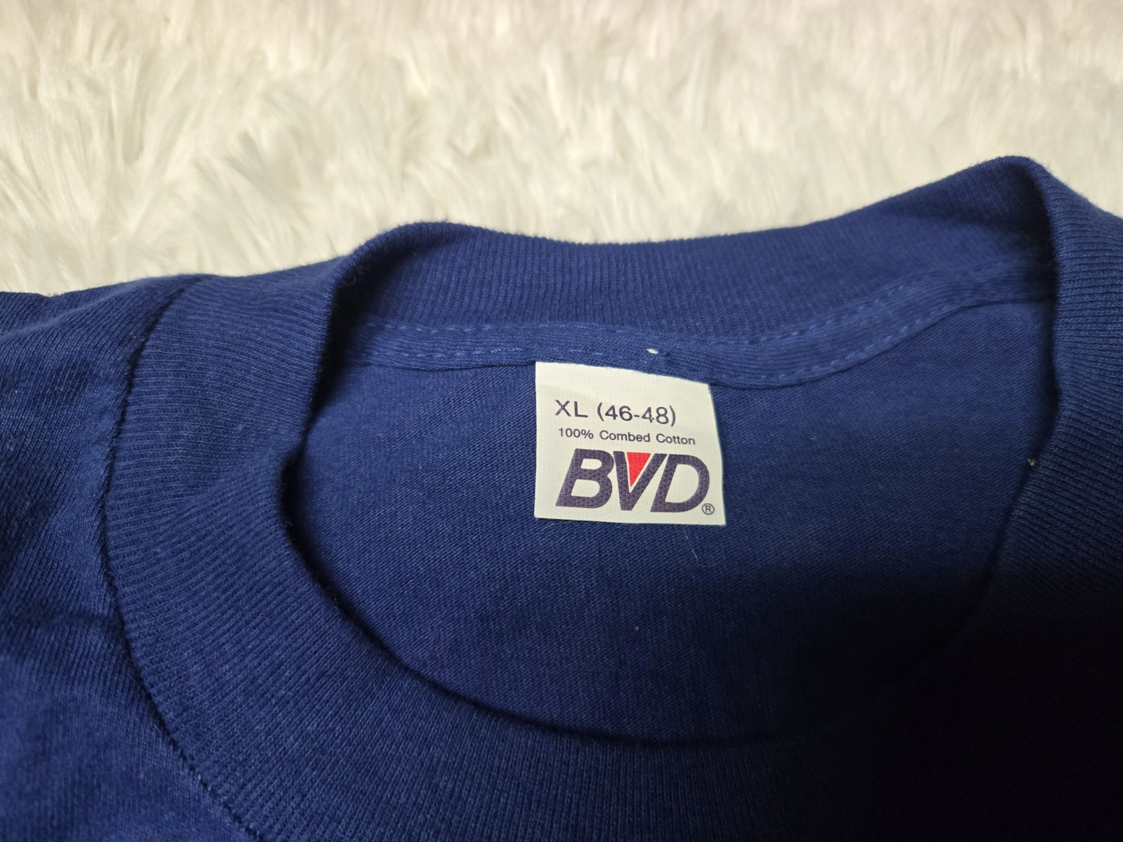 Vintage BVD Mens Pocket Tee XL Shirt Deadstock Blue Single-Stitch NWOT Made USA
