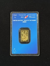 2023 Argor-Heraeus Lunar Rabbit 5g Gold Bar Item #130 6842.76 per troy oz