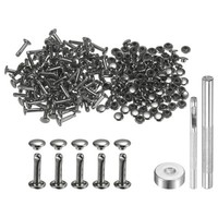 100 Sets Leder Nieten 6Mm X 12Mm Metall Doppelkappe Nieten DruckknöPfe, Gunmetal
