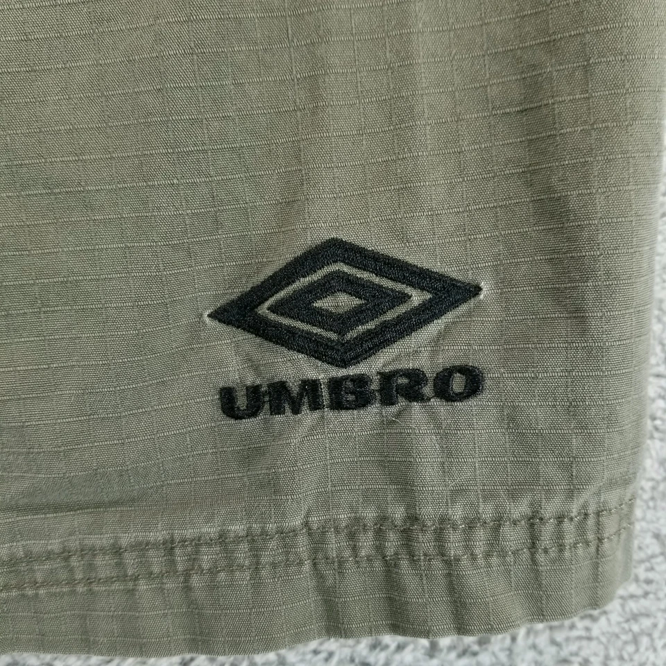 De Colección Umbro Pantalones Cortos Para Hombres M Verde Carga 9" Entrepierna Cordón Cintura Elástica Y2K Foto 2 de 4