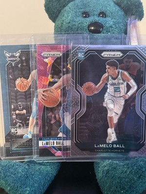 LaMelo Ball Lot of 3, 2021 Panini Prizm & Playbook Rookie, 2024 Pink Prizm 
