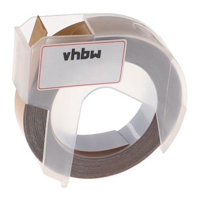 3D Schriftband für Dymo Office-Mate II 154000 Weiß/Gold 9mm 3m