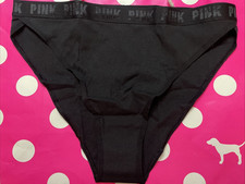 NEW 2020 Victoria's Secret PINK High Leg Rib Bikini Panty L Panties Black