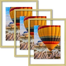 Golden State Art 11x14 Floating Picture Frame, Aluminum, Tempered Clear Glass