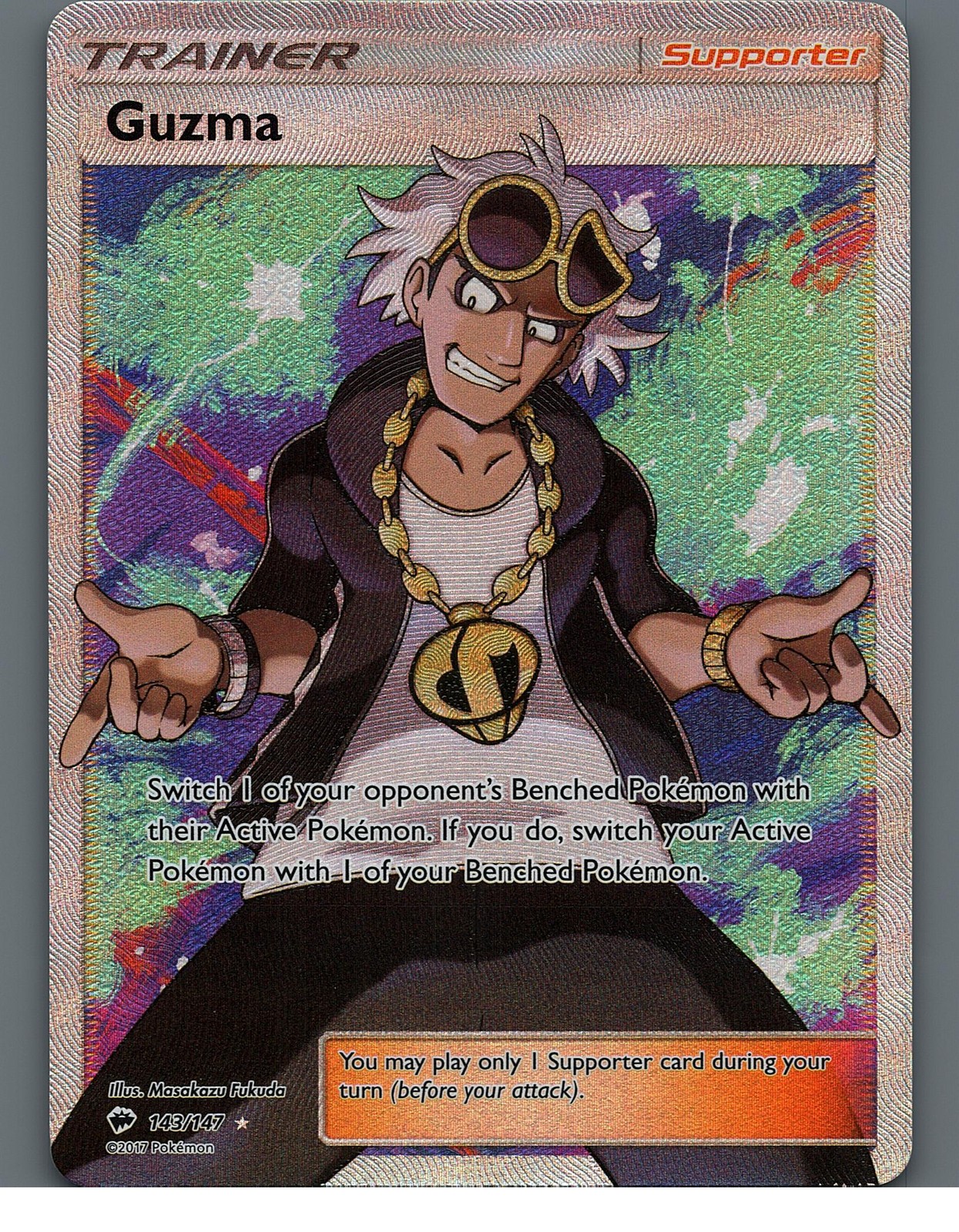 Guzma (Full Art) 143/147 SM - Burning Shadows NM