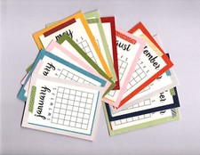CALENDAR 12pk 3x4 POCKET/EPHEMERA CARDS Dbl-Sided JANUARY to DECEMBER