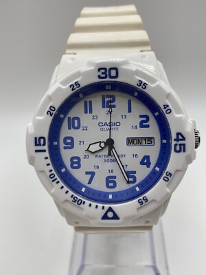 Casio 5125 MRW-200H Module White Day Date 100M W/R Watch New Batt