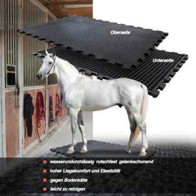 Puzzle-Stallmatte aus Gummi | Wasserbeständige Bodenmatte | 120 x 80 cm | Lagama