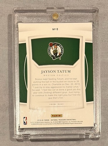 2019-20 Jayson Tatum - Panini National Treasures /10 GOLD #8 - Picture 3 of 3
