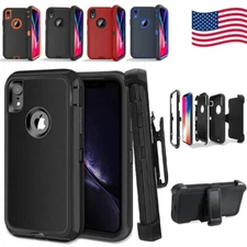 For iPhone XR/XS MAX Cell Phone Case Cover Shockproof Heavy Duty With Belt Clip