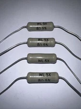 8 OHM,  5 WATT,  5% WARD LEONARD WIRE WOUND POWER RESISTORS  WL 5X NEW LOT OF  4