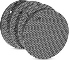 4 PCS Premium Silicone Trivet Mats, Food Grade Silicones, BPA Free, Versatile Si