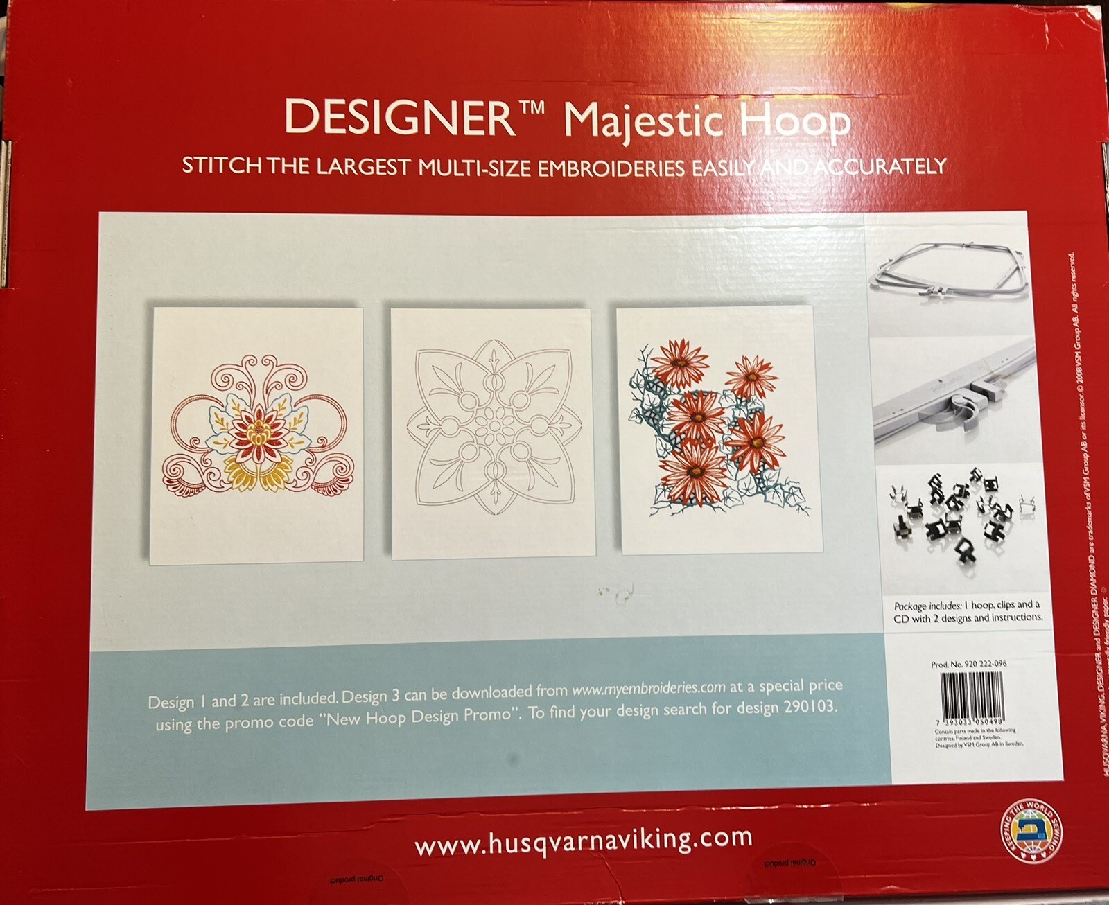 Husqvarna Viking Designer Majestic Hoop for Embroidery Machine 360 x
