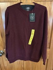 NWT GH Bass Men's Pullover Crew Neck Sweatshirt Men  s Small Maroon Wine 