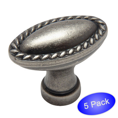 *5 Pack* Cosmas Cabinet Hardware Weathered Nickel Rope Cabinet Knobs #4116WN