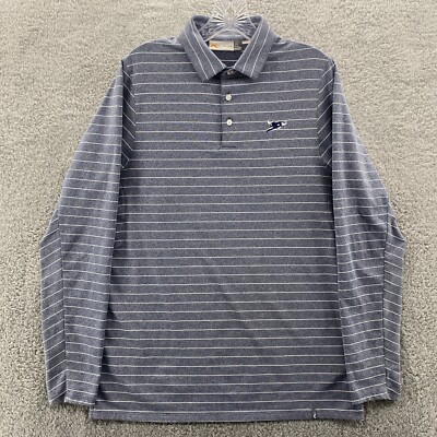 KJUS Polo Shirt Mens Medium M 50 Striped Long Sleeve Golf Performance UPF 50