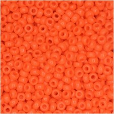 Miyuki Round Rocaille Seed Beads Size 11/0 23.5GM Opaque Orange 11-406-5