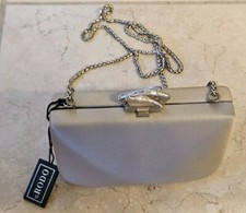 Rare Nwt Couture Rodo Italy Beige Swarovski Crystal Evening Shoulder Bag Clutch