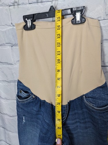 Pantalones de mezclilla para mujer Capri Maternidad lavado medio ligeramente desgastados talla pequeña - Imagen 17 de 22