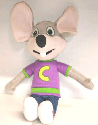 Chuck E. Cheese Pizza Maus 16 Zoll Plüschtier Stofftier Chucky lila Shirt
