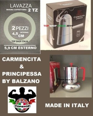 SET 2 PEZZI GUARNIZIONE 2 TAZZA PER CAFFETTIERA LAVAZZA PRINCIPESSA E CARMENCITA