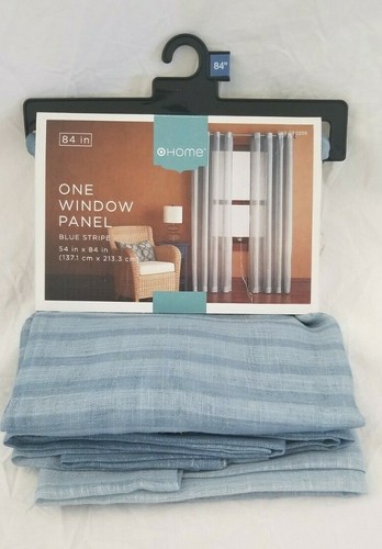 2 Home Blue Stripe Window Panels (1 pair) 108" x 84" NIP - Picture 3 of 12