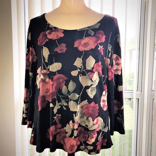 Brittany Black Womens Blouse SUPER ELEGANT Evening Wear Stretch Sheer S/M USA - Picture 2 of 12