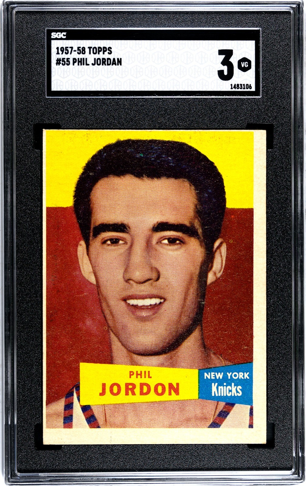 1957-58 Topps PHIL JORDON Knicks #55 SGC 3 VG **GRADED SET BREAK**