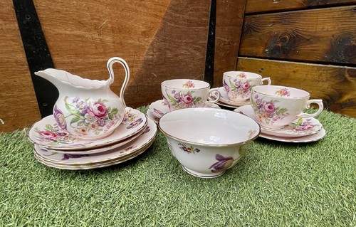 🍃 Vintage Tuscan Fine English Bone China Tea Set – “Montrose” Floral Elegance - Picture 20 of 20