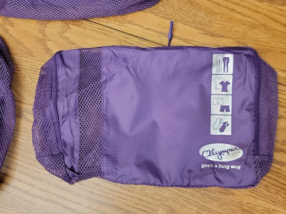 Bolsas de viaje Olympia U.S.A. Juego de 3 bolsas de embalaje bolsas de viaje moradas Foto 4 de 4