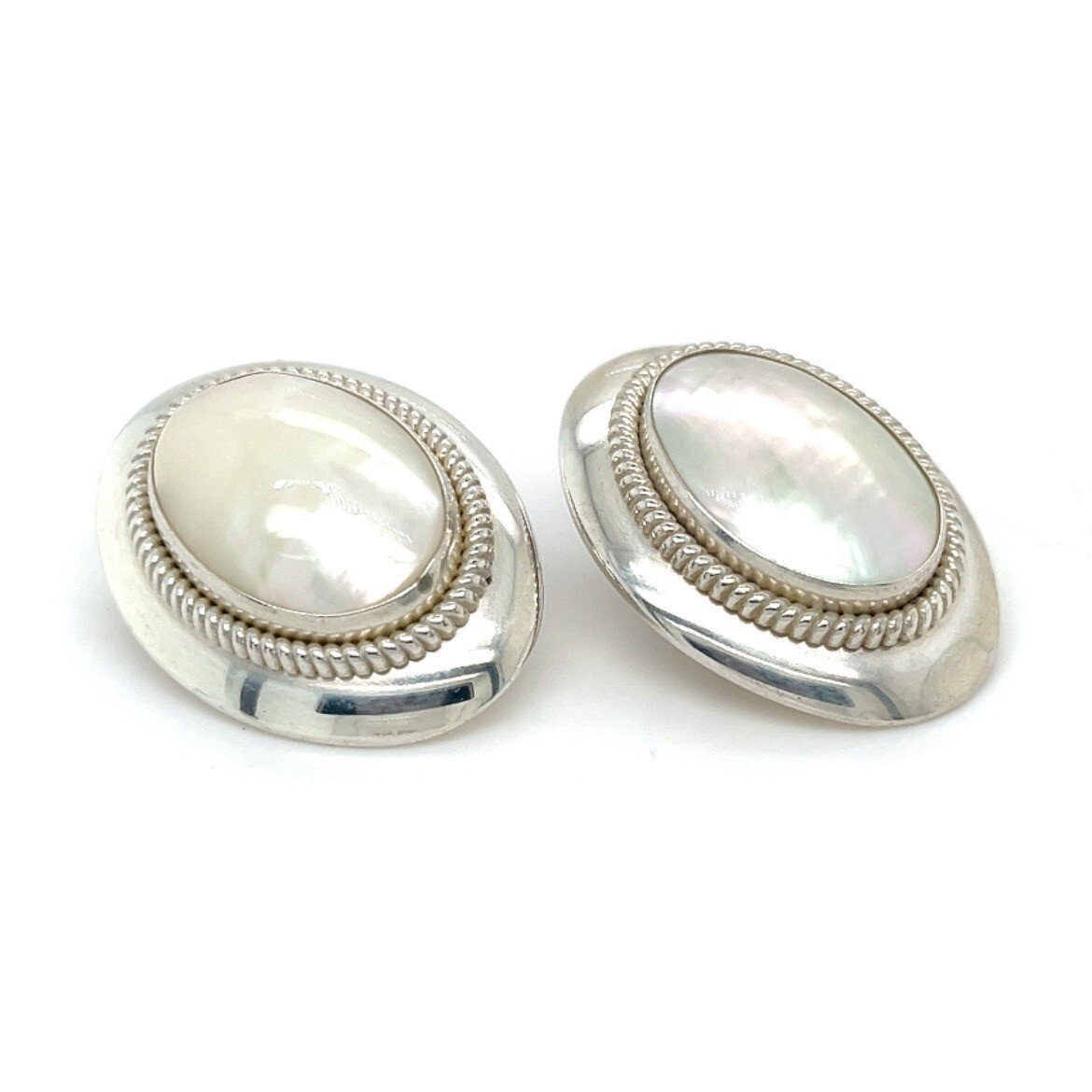 MOTHER OF PEARL EARRINGS STERLING SILVER 925 WJ Waldeck Johnson Navajo Native eBay