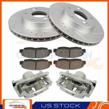 2X Brake Front Calipers / Rotors and 4x Ceramic Pads For 2006-2011 Honda Civic