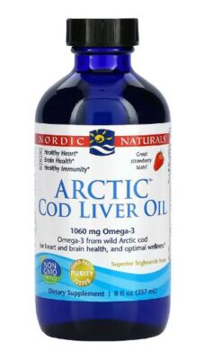 Nordic Naturals Arktischer Lebertran Erdbeergeschmack, 237 ml